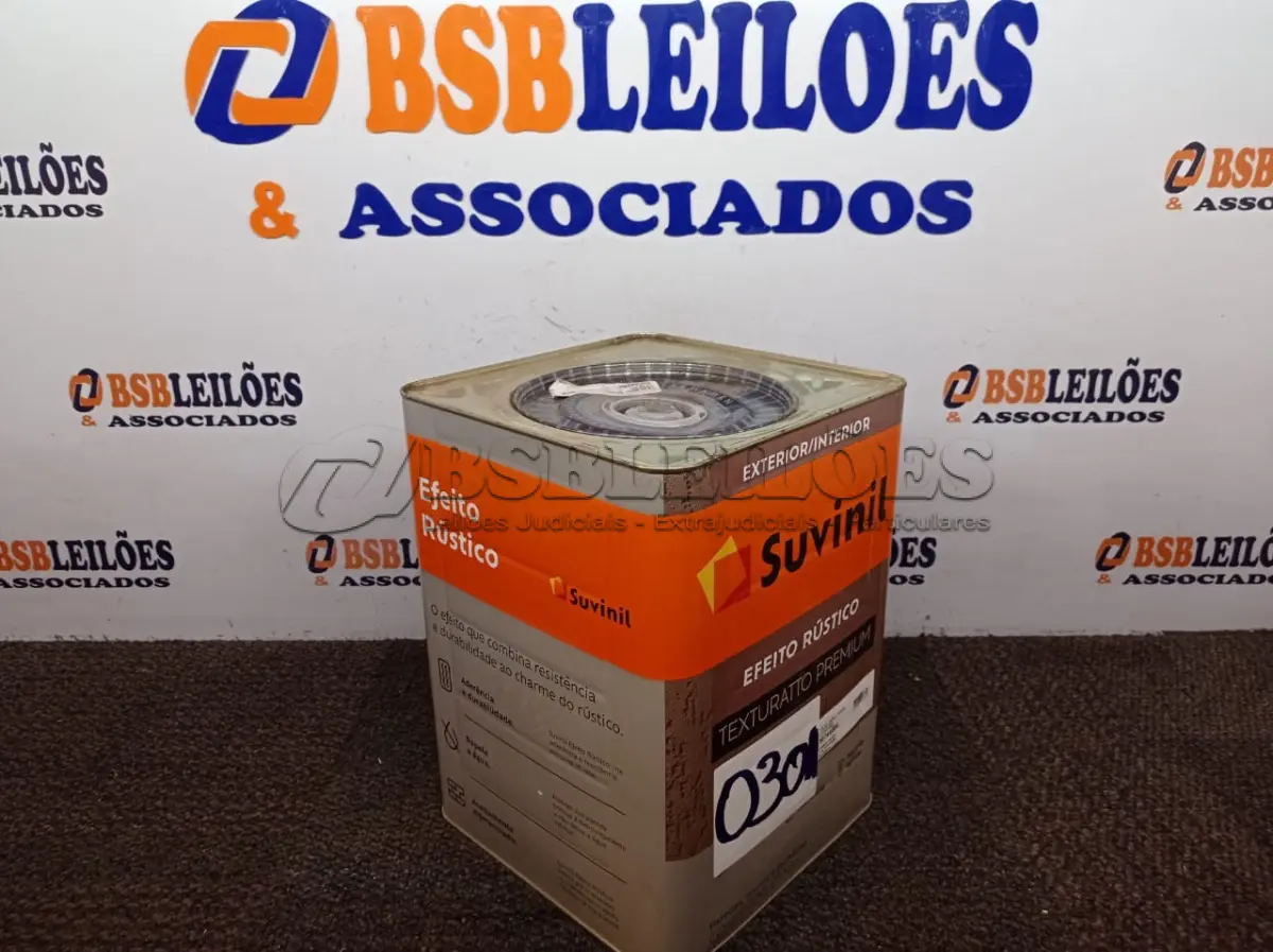 LOTE 030 - 01 LATA DE TINTA TEXTURATTO PREMIUM EFEITO RÚSTICO INTERIOR/EXTERIOR SUVINIL 25KG. (NO ESTADO) ATENÇÃO! FAZER A VISITAÇÃO ANTES DE ARREMATAR, NÃO SABEMOS SE FUNCIONA. LEILÃO NÃO TEM GARANTIA E NEM DEVOLUÇÃO, SUJEITO A POSSÍVEIS AVARIAS VISÍVEIS/OCULTAS E/OU AUSÊNCIA DE COMPONENTES.