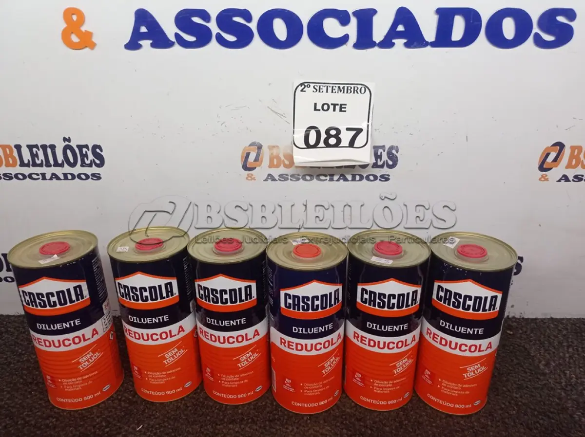 LOTE 087 - 06 DILUENTES MARCA CASCOLA. (NO ESTADO) ATENÇÃO! FAZER A VISITAÇÃO ANTES DE ARREMATAR, NÃO SABEMOS SE FUNCIONA. LEILÃO NÃO TEM GARANTIA E NEM DEVOLUÇÃO, SUJEITO A POSSÍVEIS AVARIAS VISÍVEIS/OCULTAS E/OU AUSÊNCIA DE COMPONENTES.