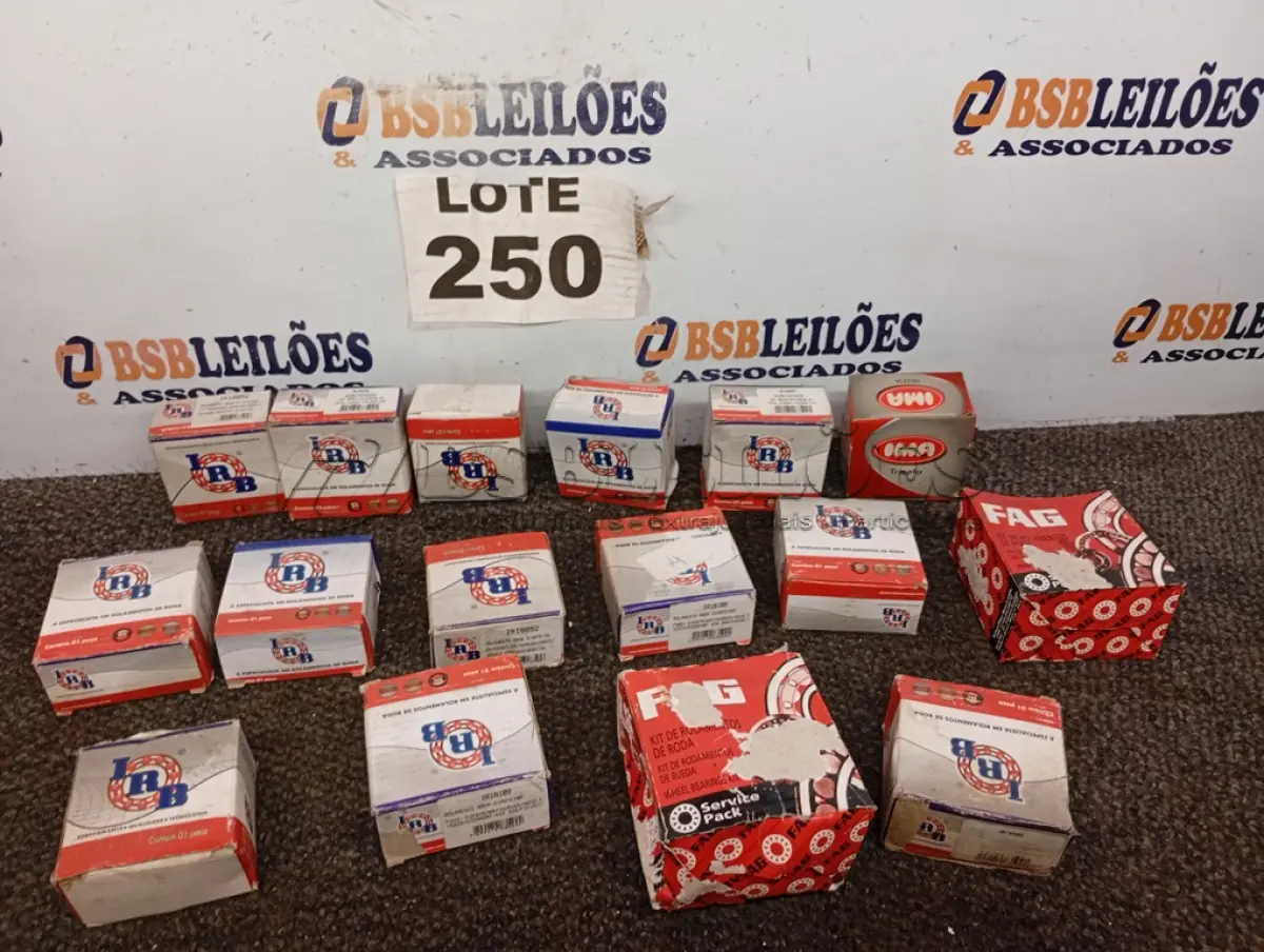 LOTE 250 - 16 - ROLAMENTOS DE RODA (NO ESTADO, NÃO SABEMOS SE FUNCIONA. LEILÃO NÃO TEM GARANTIA E NEM DEVOLUÇÃO, SUJEITO A POSSÍVEIS AVARIAS VISÍVEIS/OCULTAS E/OU AUSÊNCIA DE COMPONENTES)