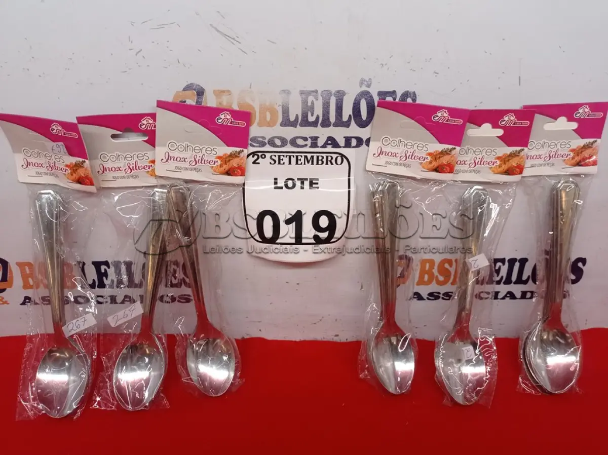 LOTE 019 - 06 KITS DE COLHERES COM 06 PEÇAS CADA. (NO ESTADO) ATENÇÃO! FAZER A VISITAÇÃO ANTES DE ARREMATAR, NÃO SABEMOS SE FUNCIONA. LEILÃO NÃO TEM GARANTIA E NEM DEVOLUÇÃO, SUJEITO A POSSÍVEIS AVARIAS VISÍVEIS/OCULTAS E/OU AUSÊNCIA DE COMPONENTES.