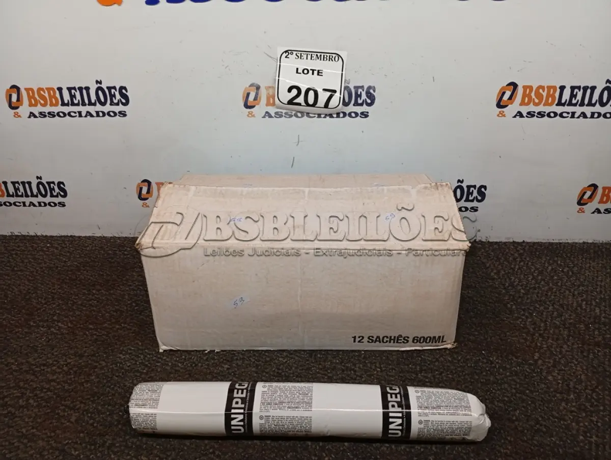 LOTE 207 - 12 ADESIVOS POLIURETANO PU 40 CINZA SACHE 600ML MARCA UNIPEGA 600ML CADA. (NO ESTADO) ATENÇÃO! FAZER A VISITAÇÃO ANTES DE ARREMATAR, NÃO SABEMOS SE FUNCIONA. LEILÃO NÃO TEM GARANTIA E NEM DEVOLUÇÃO, SUJEITO A POSSÍVEIS AVARIAS VISÍVEIS/OCULTAS E/OU AUSÊNCIA DE COMPONENTES