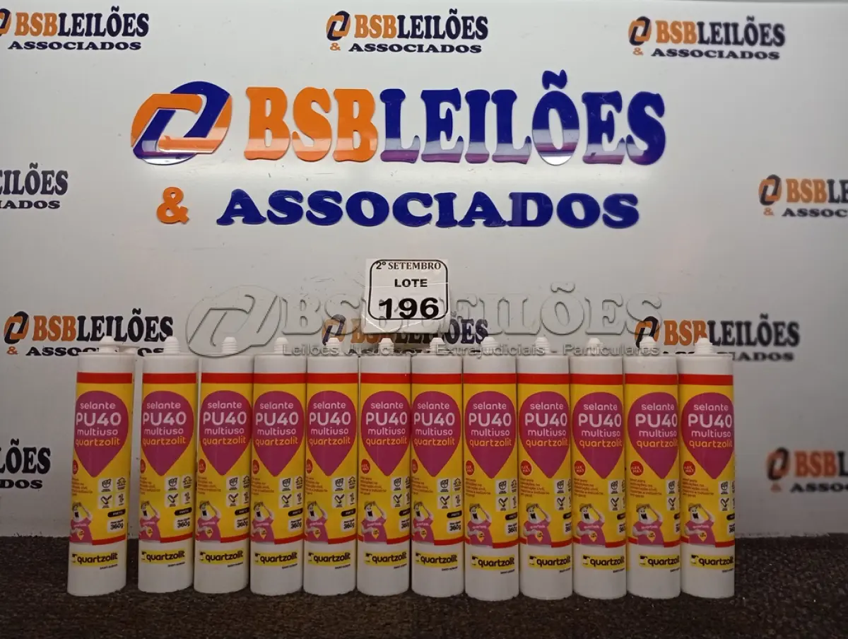 LOTE 196 - 12 SELANTES PU40 MULTIUSO COR PRETO 360G CADA. (NO ESTADO) ATENÇÃO! FAZER A VISITAÇÃO ANTES DE ARREMATAR, NÃO SABEMOS SE FUNCIONA. LEILÃO NÃO TEM GARANTIA E NEM DEVOLUÇÃO, SUJEITO A POSSÍVEIS AVARIAS VISÍVEIS/OCULTAS E/OU AUSÊNCIA DE COMPONENTES.