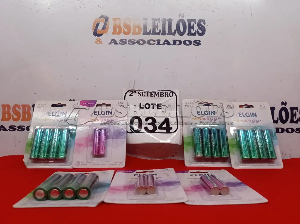 LOTE 034 - 04 PILHAS AA RECARREG ELGIN 2700MAH (BLISTER C/2) ELGIN E 03 PILHAS AAA ALCALINA ELGIN LR03 (BLISTER C/2) ELGIN. (NO ESTADO) ATENÇÃO! FAZER A VISITAÇÃO ANTES DE ARREMATAR, NÃO SABEMOS SE FUNCIONA. LEILÃO NÃO TEM GARANTIA E NEM DEVOLUÇÃO, SUJEITO A POSSÍVEIS AVARIAS VISÍVEIS/OCULTAS E/OU AUSÊNCIA DE COMPONENTES.