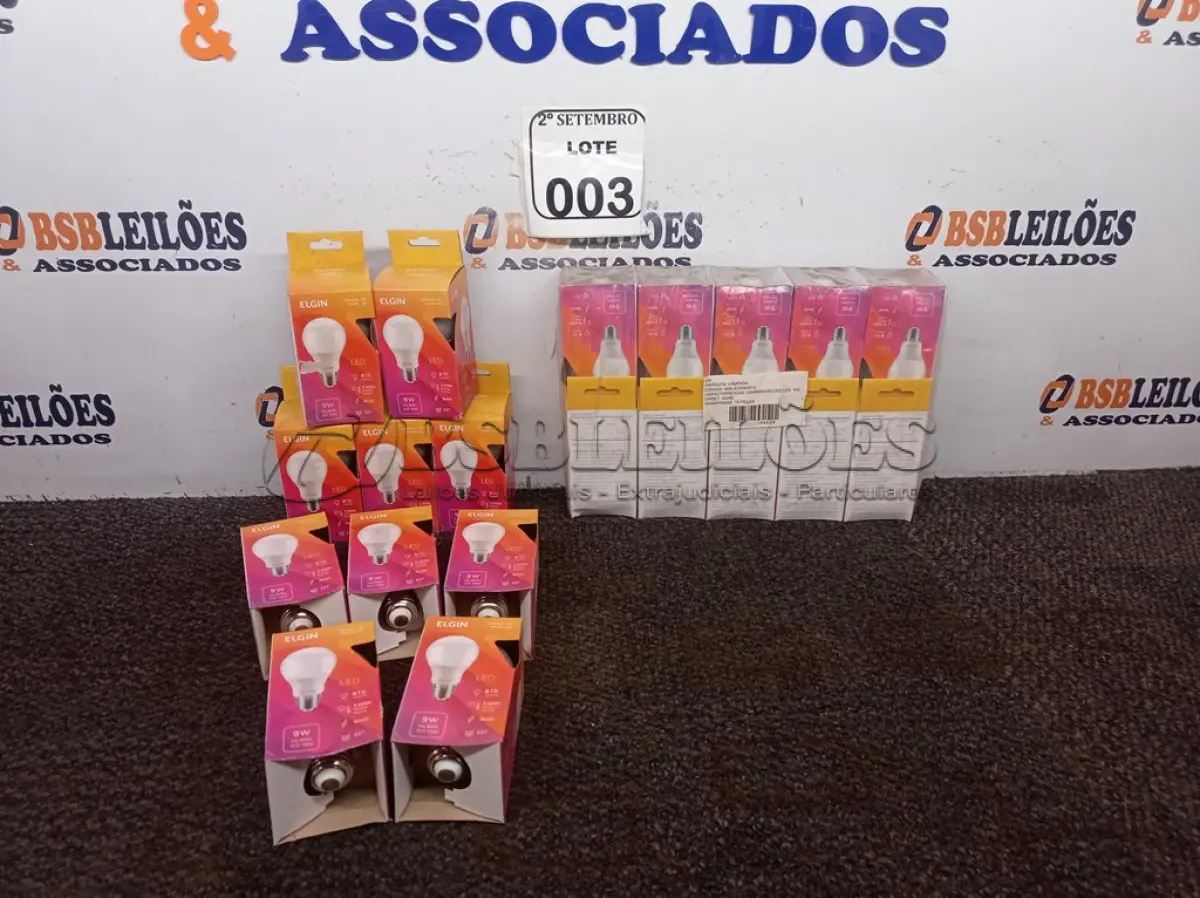 LOTE 003 - 20 LÂMPADAS BULBO LED A60 9W BIVOLT 3000K – ELGIN NOVO. (NO ESTADO) ATENÇÃO! FAZER A VISITAÇÃO ANTES DE ARREMATAR, NÃO SABEMOS SE FUNCIONA. LEILÃO NÃO TEM GARANTIA E NEM DEVOLUÇÃO, SUJEITO A POSSÍVEIS AVARIAS VISÍVEIS/OCULTAS E/OU AUSÊNCIA DE COMPONENTES.