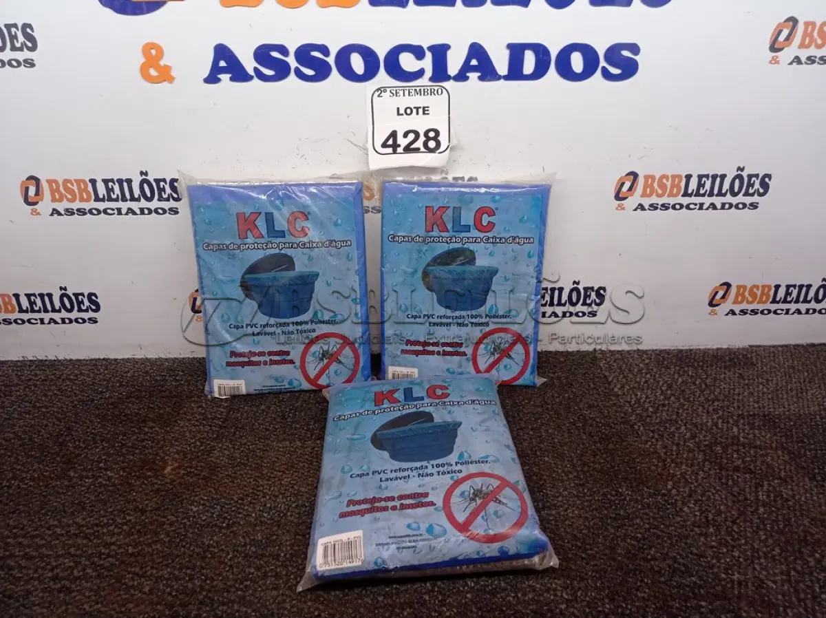 LOTE 428 - 03 CAPAS DE PROTEÇÃO P/ CAIXA D`ÁGUA KLC PVC REFORÇADA 100% POLIESTER. (NO ESTADO) ATENÇÃO! FAZER A VISITAÇÃO ANTES DE ARREMATAR, NÃO SABEMOS SE FUNCIONA. LEILÃO NÃO TEM GARANTIA E NEM DEVOLUÇÃO, SUJEITO A POSSÍVEIS AVARIAS VISÍVEIS/OCULTAS E/OU AUSÊNCIA DE COMPONENTES.