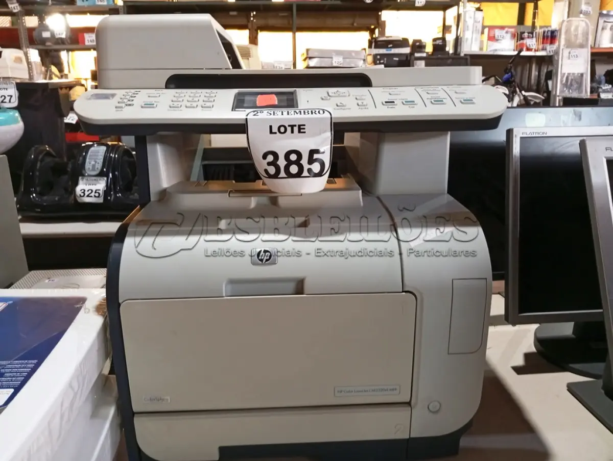 LOTE 385 - 01 IMPRESSORA MULTIFUNCIONAL COLORIDA MARCA HP MODELO CM2320NF. (NO ESTADO) ATENÇÃO! FAZER A VISITAÇÃO ANTES DE ARREMATAR, NÃO SABEMOS SE FUNCIONA. LEILÃO NÃO TEM GARANTIA E NEM DEVOLUÇÃO, SUJEITO A POSSÍVEIS AVARIAS VISÍVEIS/OCULTAS E/OU AUSÊNCIA DE COMPONENTES.