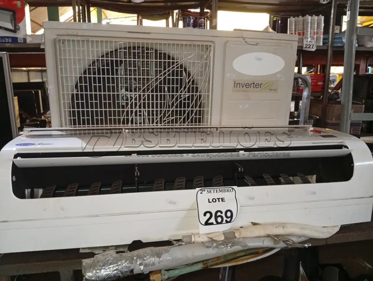LOTE 269 - 01 CONDENSADORA E 01 VAPORIZADORA. (NO ESTADO) ATENÇÃO! FAZER A VISITAÇÃO ANTES DE ARREMATAR, NÃO SABEMOS SE FUNCIONA. LEILÃO NÃO TEM GARANTIA E NEM DEVOLUÇÃO, SUJEITO A POSSÍVEIS AVARIAS VISÍVEIS/OCULTAS E/OU AUSÊNCIA DE COMPONENTES.