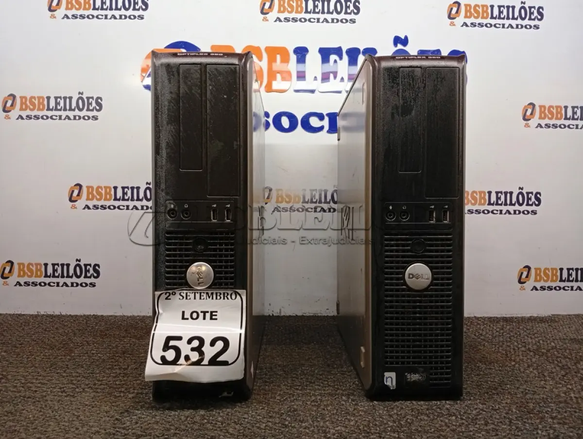 LOTE 532 - 02 CPUS MARCA DELL. (NO ESTADO) ATENÇÃO! FAZER A VISITAÇÃO ANTES DE ARREMATAR, NÃO SABEMOS SE FUNCIONA. LEILÃO NÃO TEM GARANTIA E NEM DEVOLUÇÃO, SUJEITO A POSSÍVEIS AVARIAS VISÍVEIS/OCULTAS E/OU AUSÊNCIA DE COMPONENTES.