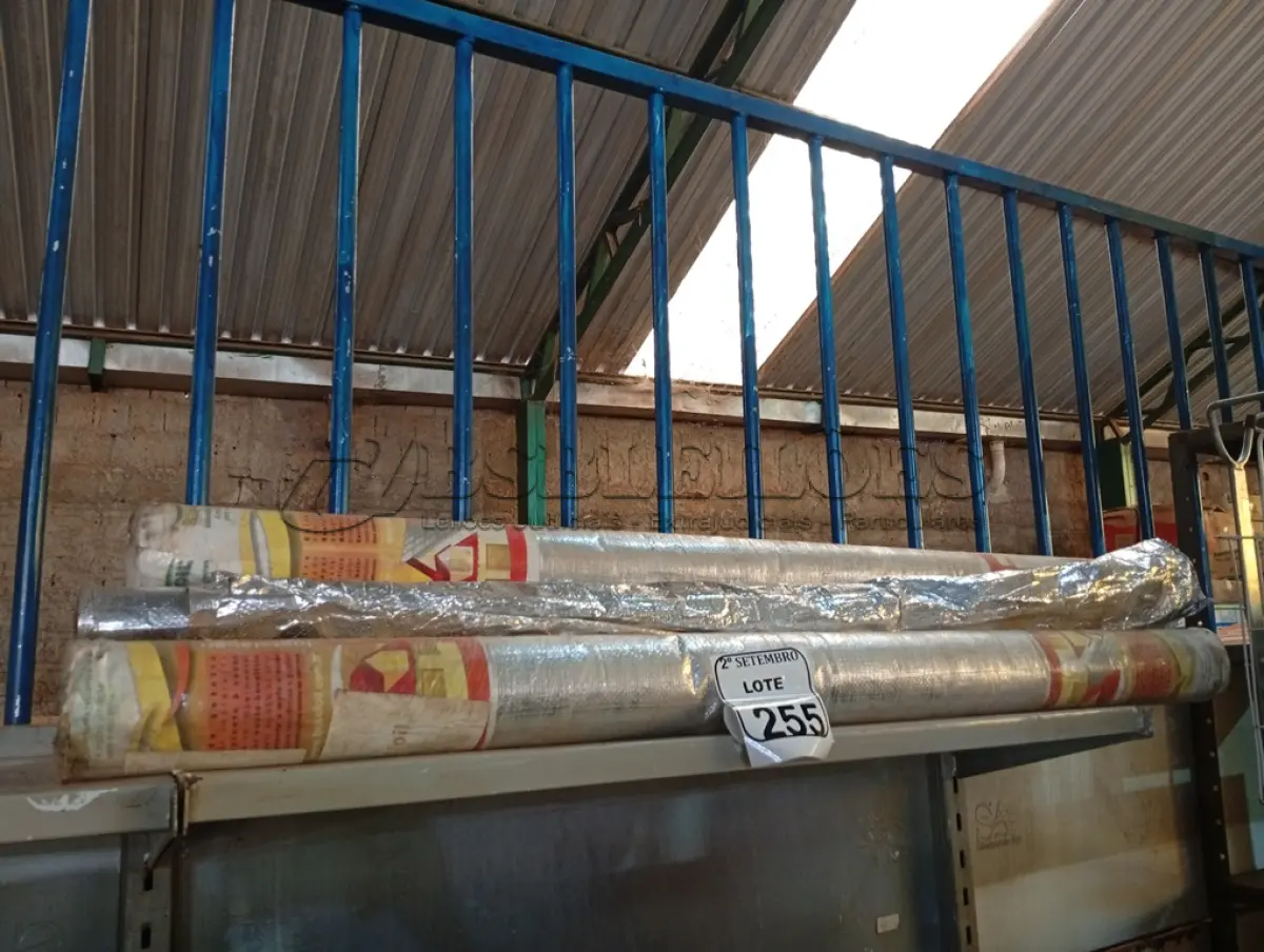 LOTE 255 - 01 ROLO MANTA SUBCOBERTURA 2 FACES 50 METROS BRASFOIL. (NO ESTADO) ATENÇÃO! FAZER A VISITAÇÃO ANTES DE ARREMATAR, NÃO SABEMOS SE FUNCIONA. LEILÃO NÃO TEM GARANTIA E NEM DEVOLUÇÃO, SUJEITO A POSSÍVEIS AVARIAS VISÍVEIS/OCULTAS E/OU AUSÊNCIA DE COMPONENTES.