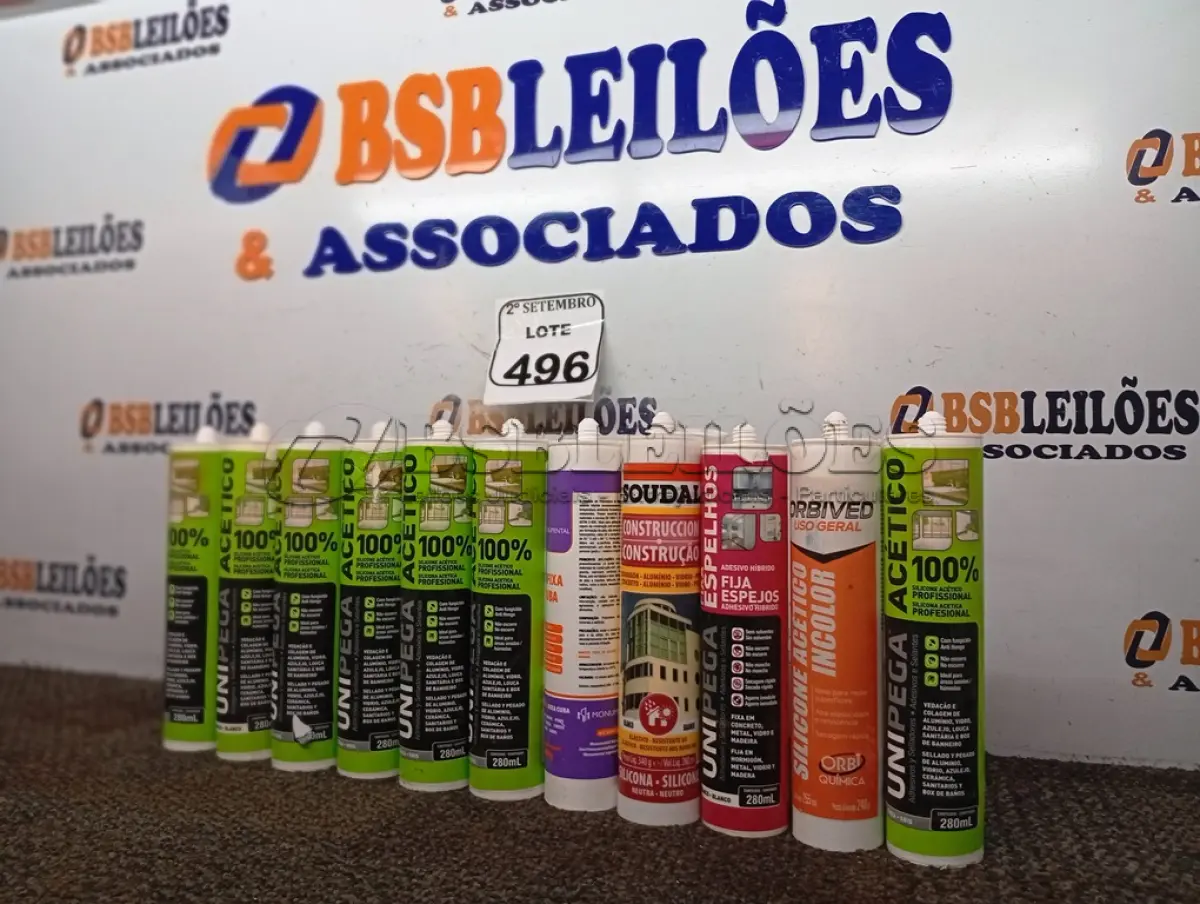 LOTE 496 - 12 ADESIVOS POLIURETANO PU 40 CINZA SACHE 600ML MARCA UNIPEGA 600ML CADA. (NO ESTADO) ATENÇÃO! FAZER A VISITAÇÃO ANTES DE ARREMATAR, NÃO SABEMOS SE FUNCIONA. LEILÃO NÃO TEM GARANTIA E NEM DEVOLUÇÃO, SUJEITO A POSSÍVEIS AVARIAS VISÍVEIS/OCULTAS E/OU AUSÊNCIA DE COMPONENTES
