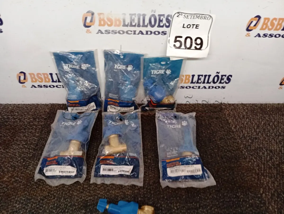 LOTE 509 - 07 BASES REGISTRO PRESSÃO 1/2 TIGRE. (NO ESTADO) ATENÇÃO! FAZER A VISITAÇÃO ANTES DE ARREMATAR, NÃO SABEMOS SE FUNCIONA. LEILÃO NÃO TEM GARANTIA E NEM DEVOLUÇÃO, SUJEITO A POSSÍVEIS AVARIAS VISÍVEIS/OCULTAS E/OU AUSÊNCIA DE COMPONENTES.