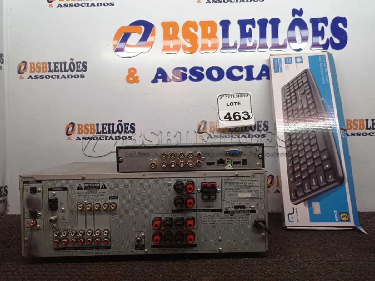 LOTE 463 - 01 RECEIVER SONY STEREO STR-K870P, 01 SUCATA DE DVR E 01 TECLADO. (NO ESTADO) ATENÇÃO! FAZER A VISITAÇÃO ANTES DE ARREMATAR, NÃO SABEMOS SE FUNCIONA. LEILÃO NÃO TEM GARANTIA E NEM DEVOLUÇÃO, SUJEITO A POSSÍVEIS AVARIAS VISÍVEIS/OCULTAS E/OU AUSÊNCIA DE COMPONENTES.