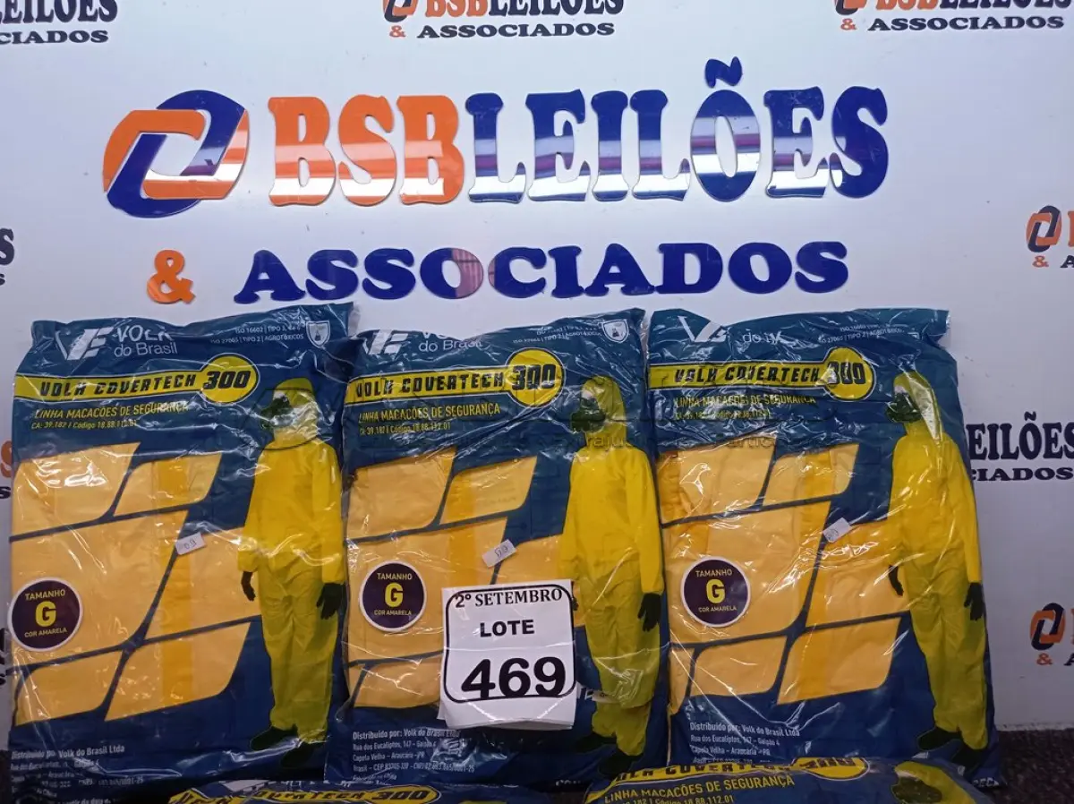 LOTE 469 - 05 MACACÕES MARCA VOLK DE PROTEÇÃO TAMANHO G COR AMARELO. (NO ESTADO) ATENÇÃO! FAZER A VISITAÇÃO ANTES DE ARREMATAR, NÃO SABEMOS SE FUNCIONA. LEILÃO NÃO TEM GARANTIA E NEM DEVOLUÇÃO, SUJEITO A POSSÍVEIS AVARIAS VISÍVEIS/OCULTAS E/OU AUSÊNCIA DE COMPONENTES.
