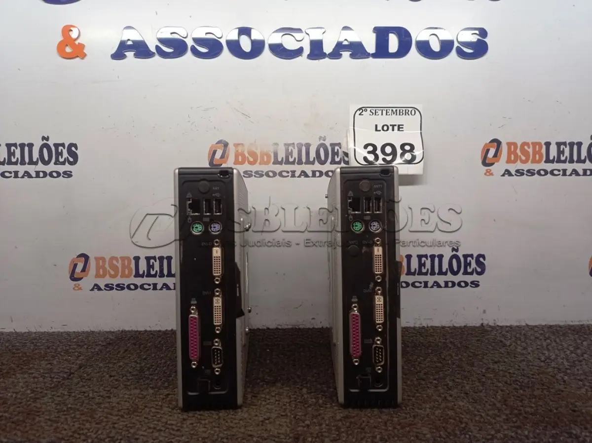 LOTE 398 - 02 MINI CPUS HP. (NO ESTADO) ATENÇÃO! FAZER A VISITAÇÃO ANTES DE ARREMATAR, NÃO SABEMOS SE FUNCIONA. LEILÃO NÃO TEM GARANTIA E NEM DEVOLUÇÃO, SUJEITO A POSSÍVEIS AVARIAS VISÍVEIS/OCULTAS E/OU AUSÊNCIA DE COMPONENTES.