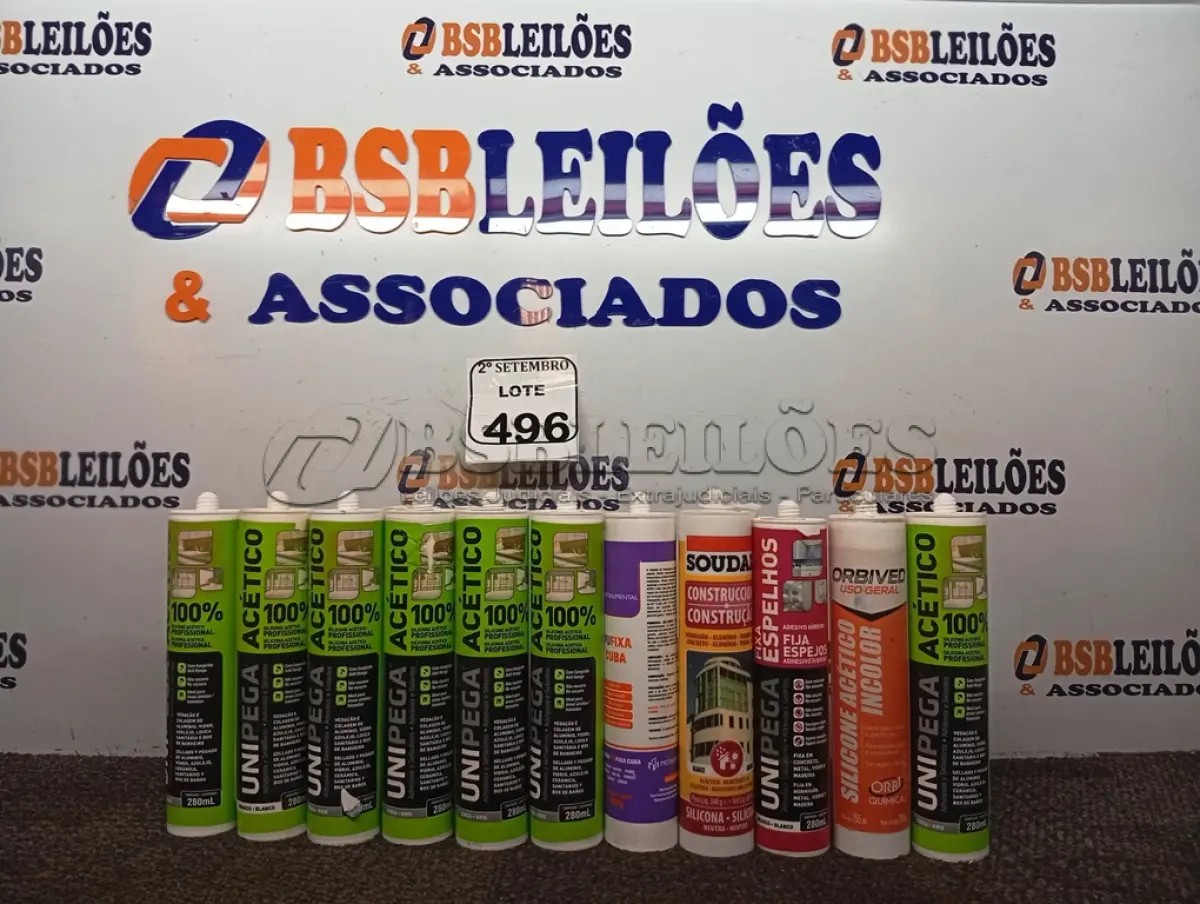 LOTE 496 - 12 ADESIVOS POLIURETANO PU 40 CINZA SACHE 600ML MARCA UNIPEGA 600ML CADA. (NO ESTADO) ATENÇÃO! FAZER A VISITAÇÃO ANTES DE ARREMATAR, NÃO SABEMOS SE FUNCIONA. LEILÃO NÃO TEM GARANTIA E NEM DEVOLUÇÃO, SUJEITO A POSSÍVEIS AVARIAS VISÍVEIS/OCULTAS E/OU AUSÊNCIA DE COMPONENTES