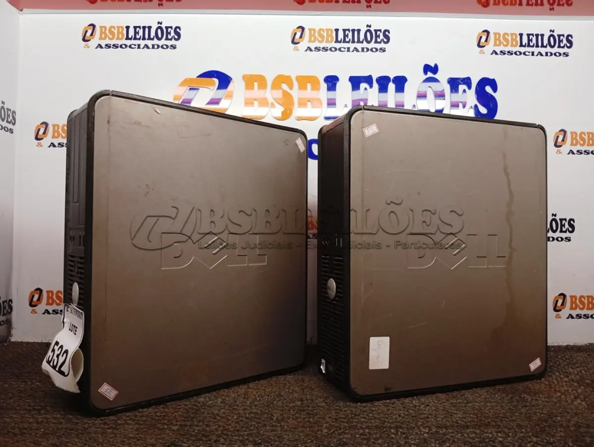 LOTE 532 - 02 CPUS MARCA DELL. (NO ESTADO) ATENÇÃO! FAZER A VISITAÇÃO ANTES DE ARREMATAR, NÃO SABEMOS SE FUNCIONA. LEILÃO NÃO TEM GARANTIA E NEM DEVOLUÇÃO, SUJEITO A POSSÍVEIS AVARIAS VISÍVEIS/OCULTAS E/OU AUSÊNCIA DE COMPONENTES.