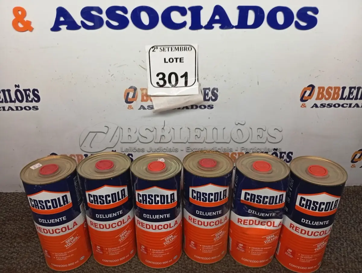 LOTE 301 - 06 DILUENTES MARCA CASCOLA. (NO ESTADO) ATENÇÃO! FAZER A VISITAÇÃO ANTES DE ARREMATAR, NÃO SABEMOS SE FUNCIONA. LEILÃO NÃO TEM GARANTIA E NEM DEVOLUÇÃO, SUJEITO A POSSÍVEIS AVARIAS VISÍVEIS/OCULTAS E/OU AUSÊNCIA DE COMPONENTES.