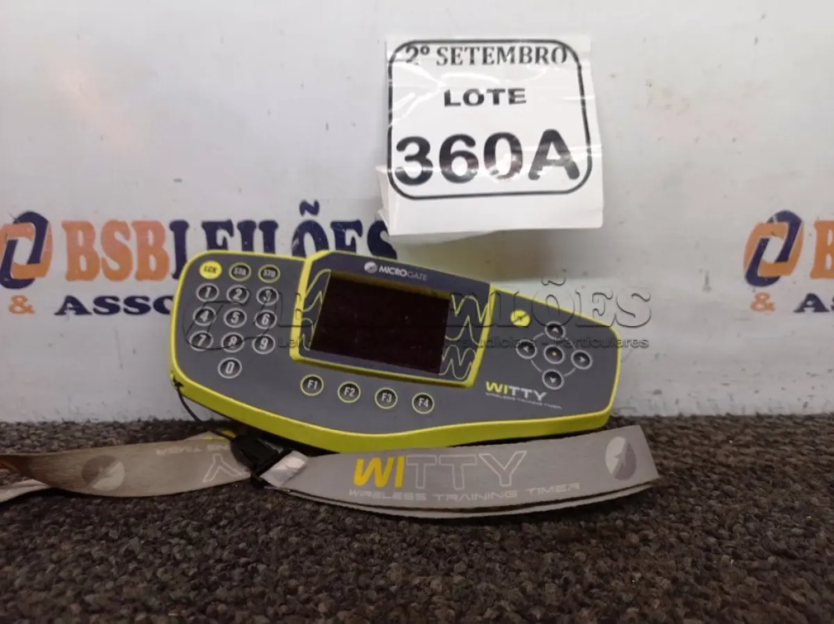 LOTE 360 - 01 SISTEMA DE CRONOMETRAGEM MICROGATE WITTY WIRELESS. (APENAS O CONTROLE). (NO ESTADO) ATENÇÃO! FAZER A VISITAÇÃO ANTES DE ARREMATAR, NÃO SABEMOS SE FUNCIONA. LEILÃO NÃO TEM GARANTIA E NEM DEVOLUÇÃO, SUJEITO A POSSÍVEIS AVARIAS VISÍVEIS/OCULTAS E/OU AUSÊNCIA DE COMPONENTES.