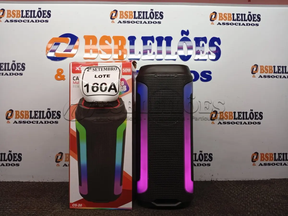 LOTE 160 - 01 CAIXA DE SOM MULTIMIDIA PORTÁTIL XTRAD MODELO CS-20(NOVO). (NO ESTADO) ATENÇÃO! FAZER A VISITAÇÃO ANTES DE ARREMATAR, NÃO SABEMOS SE FUNCIONA. LEILÃO NÃO TEM GARANTIA E NEM DEVOLUÇÃO, SUJEITO A POSSÍVEIS AVARIAS VISÍVEIS/OCULTAS E/OU AUSÊNCIA DE COMPONENTES.