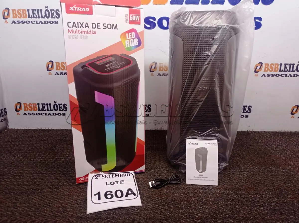 LOTE 160 - 01 CAIXA DE SOM MULTIMIDIA PORTÁTIL XTRAD MODELO CS-20(NOVO). (NO ESTADO) ATENÇÃO! FAZER A VISITAÇÃO ANTES DE ARREMATAR, NÃO SABEMOS SE FUNCIONA. LEILÃO NÃO TEM GARANTIA E NEM DEVOLUÇÃO, SUJEITO A POSSÍVEIS AVARIAS VISÍVEIS/OCULTAS E/OU AUSÊNCIA DE COMPONENTES.