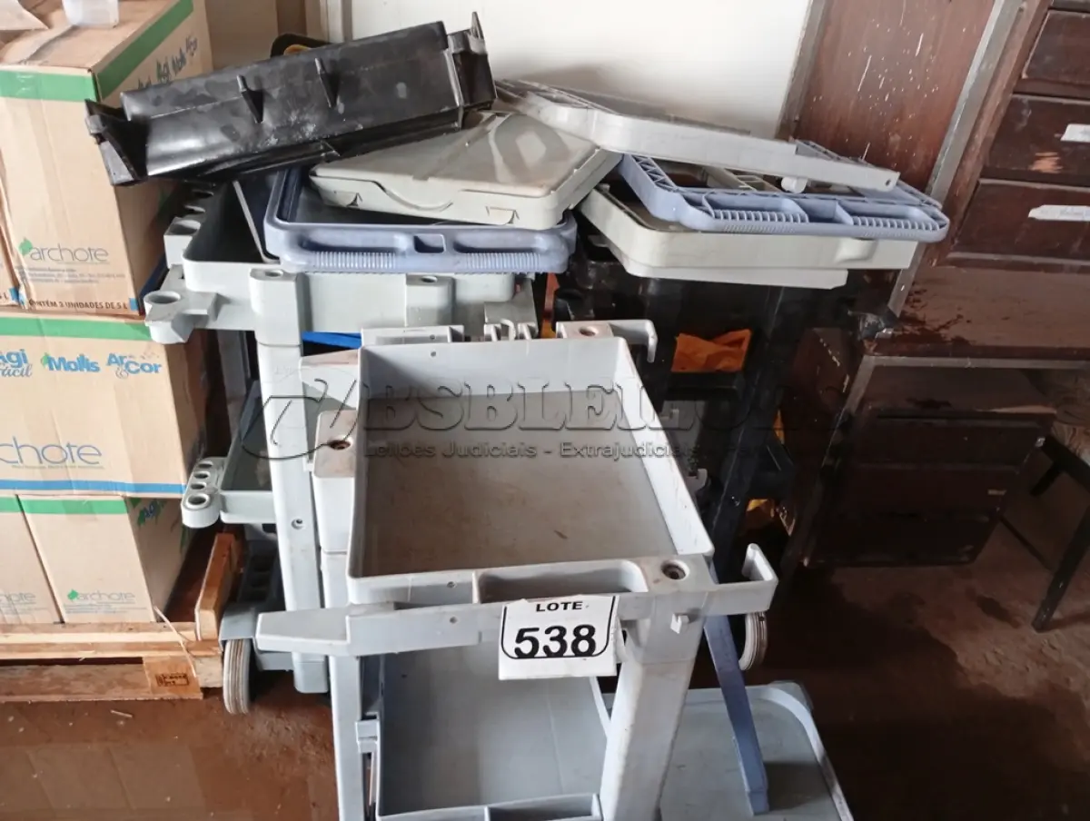 LOTE 538 - 03 CARRINHOS P/ LIMPEZA INCOMPLETOS. (NO ESTADO) ATENÇÃO! FAZER A VISITAÇÃO ANTES DE ARREMATAR, NÃO SABEMOS SE FUNCIONA. LEILÃO NÃO TEM GARANTIA E NEM DEVOLUÇÃO, SUJEITO A POSSÍVEIS AVARIAS VISÍVEIS/OCULTAS E/OU AUSÊNCIA DE COMPONENTES.