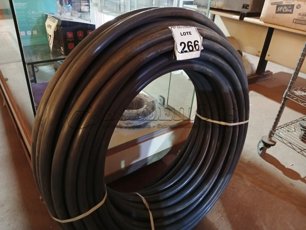 LOTE 266 - 01 ROLO DE MANGUEIRA TUBO IRRIGAÇÃO 1 X 2,0 PRETO INDEX. (NO ESTADO) ATENÇÃO! FAZER A VISITAÇÃO ANTES DE ARREMATAR, NÃO SABEMOS SE FUNCIONA. LEILÃO NÃO TEM GARANTIA E NEM DEVOLUÇÃO, SUJEITO A POSSÍVEIS AVARIAS VISÍVEIS/OCULTAS E/OU AUSÊNCIA DE COMPONENTES.