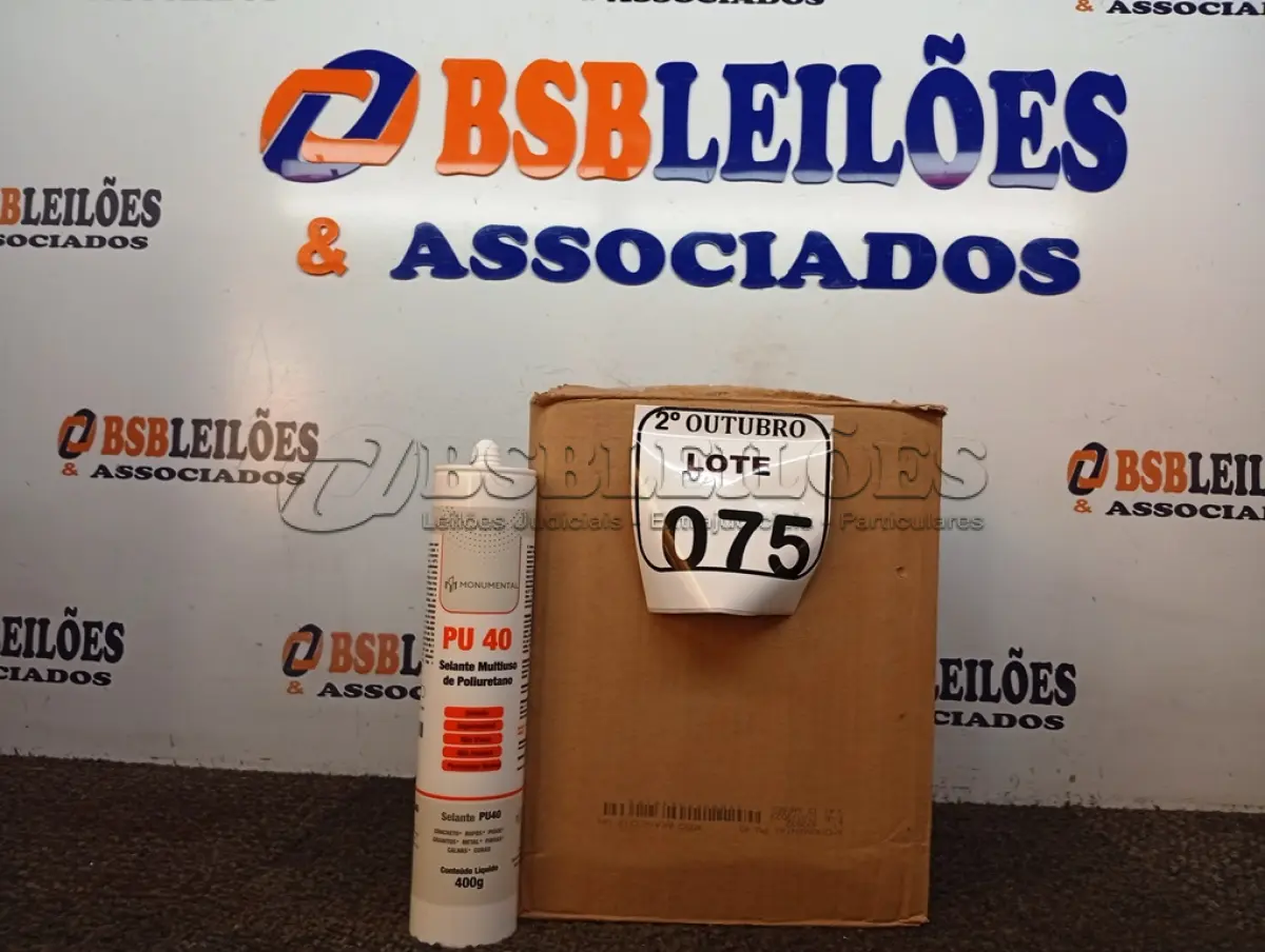 LOTE 075 - 12 SELANTES PU-40 MULTIUSO DE POLIURETANO. (NO ESTADO) ATENÇÃO! FAZER A VISITAÇÃO ANTES DE ARREMATAR, NÃO SABEMOS SE FUNCIONA. LEILÃO NÃO TEM GARANTIA E NEM DEVOLUÇÃO, SUJEITO A POSSÍVEIS AVARIAS VISÍVEIS/OCULTAS E/OU AUSÊNCIA DE COMPONENTES.