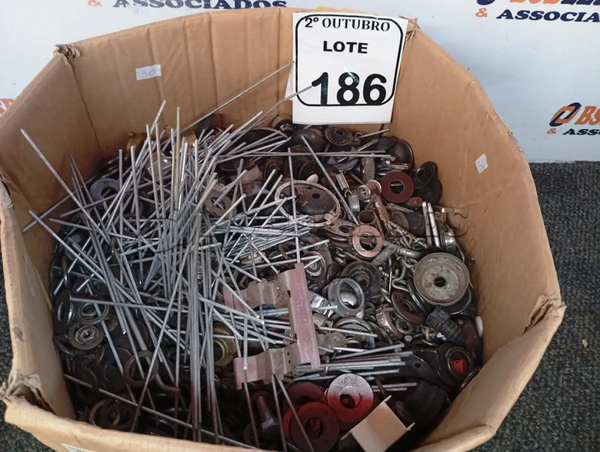 LOTE 186 - 01 LOTE C GRANDE QUANTIDADE DE ARROELAS DE FERRO E MATERIAIS DIVERSOS. (NO ESTADO) ATENÇÃO! FAZER A VISITAÇÃO ANTES DE ARREMATAR, NÃO SABEMOS SE FUNCIONA. LEILÃO NÃO TEM GARANTIA E NEM DEVOLUÇÃO, SUJEITO A POSSÍVEIS AVARIAS VISÍVEIS/OCULTAS E/OU AUSÊNCIA DE COMPONENTES.