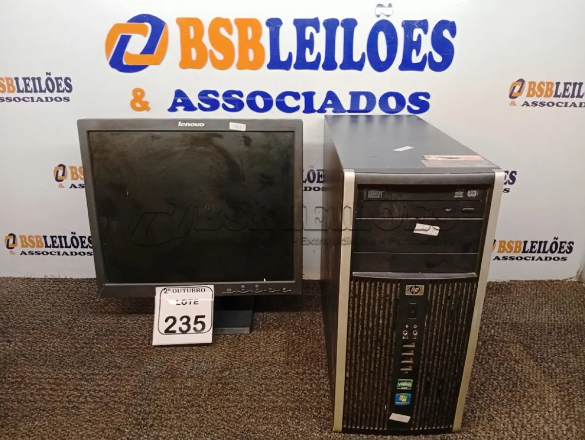 LOTE 235 - 01 CPU E 01 MONITOR. (NO ESTADO) ATENÇÃO! FAZER A VISITAÇÃO ANTES DE ARREMATAR, NÃO SABEMOS SE FUNCIONA. LEILÃO NÃO TEM GARANTIA E NEM DEVOLUÇÃO, SUJEITO A POSSÍVEIS AVARIAS VISÍVEIS/OCULTAS E/OU AUSÊNCIA DE COMPONENTES.