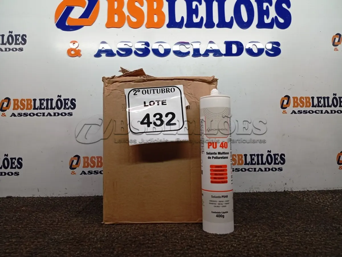 LOTE 432 - 12 SELANTES PU-40 MULTIUSO DE POLIURETANO. (NO ESTADO) ATENÇÃO! FAZER A VISITAÇÃO ANTES DE ARREMATAR, NÃO SABEMOS SE FUNCIONA. LEILÃO NÃO TEM GARANTIA E NEM DEVOLUÇÃO, SUJEITO A POSSÍVEIS AVARIAS VISÍVEIS/OCULTAS E/OU AUSÊNCIA DE COMPONENTES.