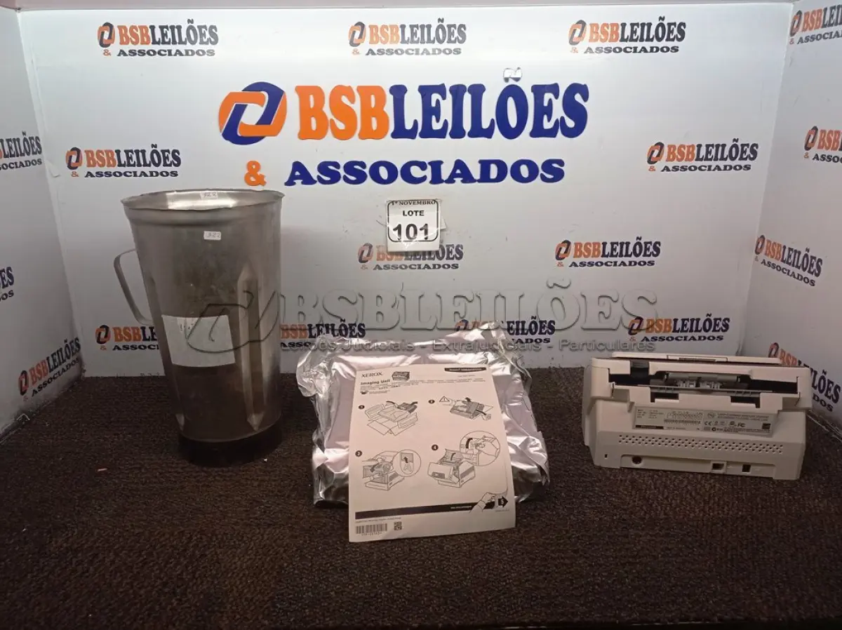 LOTE 101 - 01 SCANNER FUJITSU E 01 TONNER XEROX PHASER 6300/6350/6360 E 01 COPO P/LIQUIDIFICADOR INDUSTRIAL. (NO ESTADO) ATENÇÃO! FAZER A VISITAÇÃO ANTES DE ARREMATAR, NÃO SABEMOS SE FUNCIONA. LEILÃO NÃO TEM GARANTIA E NEM DEVOLUÇÃO, SUJEITO A POSSÍVEIS AVARIAS VISÍVEIS/OCULTAS E/OU AUSÊNCIA DE COMPONENTES.