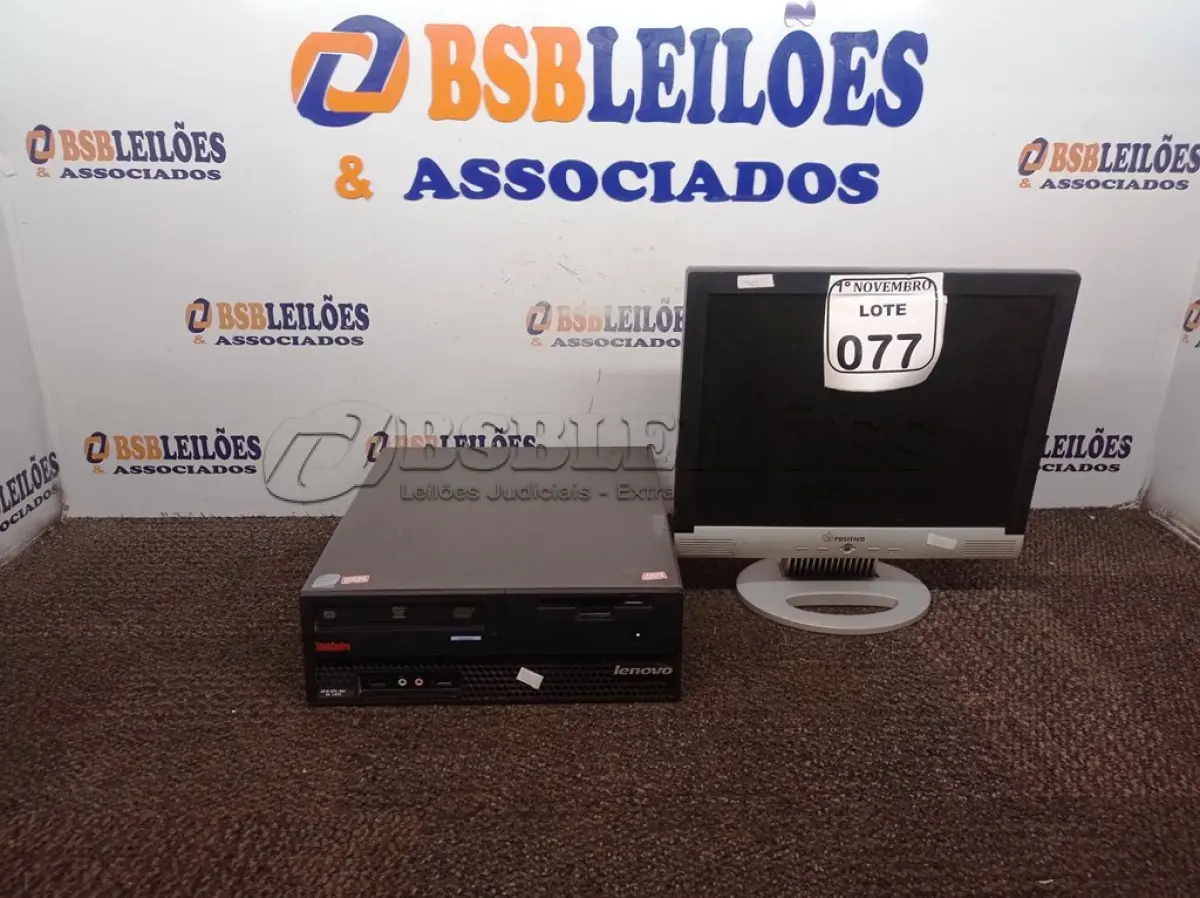 LOTE 077 - 01 CPU MARCA LENOVO E 01 MONITOR MARCA POSITIVO. (NO ESTADO) ATENÇÃO! FAZER A VISITAÇÃO ANTES DE ARREMATAR, NÃO SABEMOS SE FUNCIONA. LEILÃO NÃO TEM GARANTIA E NEM DEVOLUÇÃO, SUJEITO A POSSÍVEIS AVARIAS VISÍVEIS/OCULTAS E/OU AUSÊNCIA DE COMPONENTES.