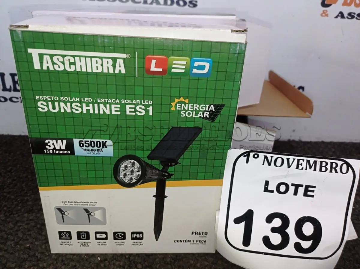 LOTE 139 - 03 ESPETOS JARDIM SOLAR SUNSHINE ES1 3W LED 6500K TASHIBRA (NOVO). (NO ESTADO) (NO ESTADO) ATENÇÃO! FAZER A VISITAÇÃO ANTES DE ARREMATAR, NÃO SABEMOS SE FUNCIONA. LEILÃO NÃO TEM GARANTIA E NEM DEVOLUÇÃO, SUJEITO A POSSÍVEIS AVARIAS VISÍVEIS/OCULTAS E/OU AUSÊNCIA DE COMPONENTES.