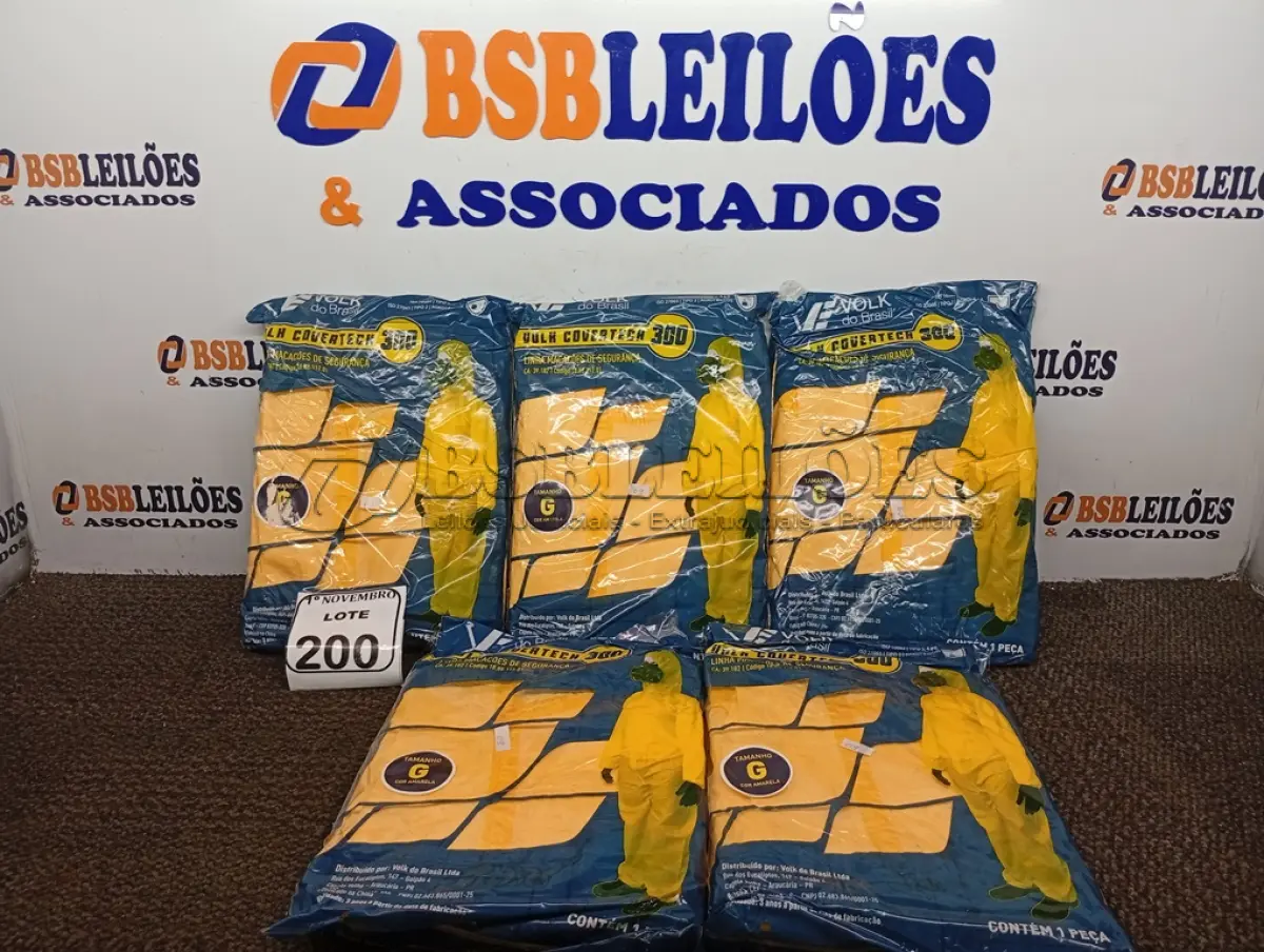 LOTE 200 - 05 MACACÕES DE SEGURANÇAS TAMANHO EXTRA G. (NO ESTADO) ATENÇÃO! FAZER A VISITAÇÃO ANTES DE ARREMATAR, NÃO SABEMOS SE FUNCIONA. LEILÃO NÃO TEM GARANTIA E NEM DEVOLUÇÃO, SUJEITO A POSSÍVEIS AVARIAS VISÍVEIS/OCULTAS E/OU AUSÊNCIA DE COMPONENTES.