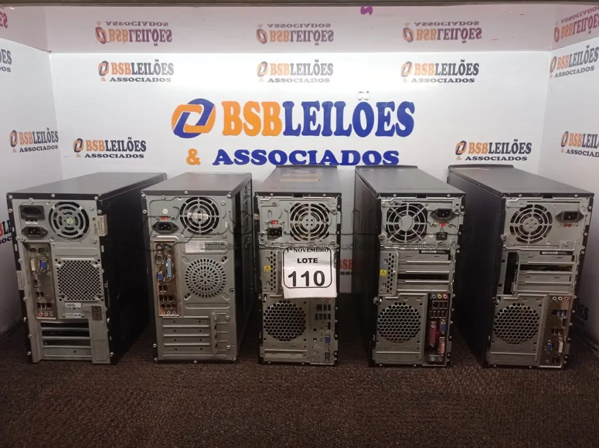 LOTE 110 - 05 CPU’S MARCAS E MODELOS DIVERSOS. (NO ESTADO) ATENÇÃO! FAZER A VISITAÇÃO ANTES DE ARREMATAR, NÃO SABEMOS SE FUNCIONA. LEILÃO NÃO TEM GARANTIA E NEM DEVOLUÇÃO, SUJEITO A POSSÍVEIS AVARIAS VISÍVEIS/OCULTAS E/OU AUSÊNCIA DE COMPONENTES.