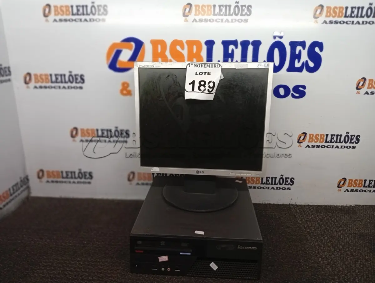 LOTE 189 - 01 CPU MARCA LENOVO E 01 MONITOR MARCA LG. (NO ESTADO) ATENÇÃO! FAZER A VISITAÇÃO ANTES DE ARREMATAR, NÃO SABEMOS SE FUNCIONA. LEILÃO NÃO TEM GARANTIA E NEM DEVOLUÇÃO, SUJEITO A POSSÍVEIS AVARIAS VISÍVEIS/OCULTAS E/OU AUSÊNCIA DE COMPONENTES.