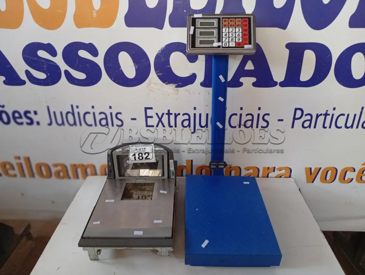 LOTE 182 - 01 LEITOR DE CÓDIGOS DE BARRAS P/CAIXAS DE MERCADO E 01 BALANÇA MÉDIA. (NO ESTADO) ATENÇÃO! FAZER A VISITAÇÃO ANTES DE ARREMATAR, NÃO SABEMOS SE FUNCIONA. LEILÃO NÃO TEM GARANTIA E NEM DEVOLUÇÃO, SUJEITO A POSSÍVEIS AVARIAS VISÍVEIS/OCULTAS E/OU AUSÊNCIA DE COMPONENTES.