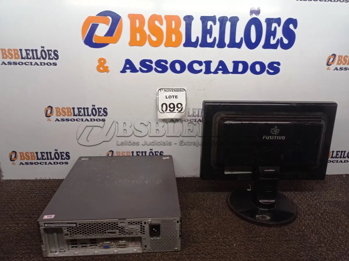 LOTE 099 - 01 CPU MARCA LENOVO E 01 MONITOR MARCA POSITIVO. (NO ESTADO) ATENÇÃO! FAZER A VISITAÇÃO ANTES DE ARREMATAR, NÃO SABEMOS SE FUNCIONA. LEILÃO NÃO TEM GARANTIA E NEM DEVOLUÇÃO, SUJEITO A POSSÍVEIS AVARIAS VISÍVEIS/OCULTAS E/OU AUSÊNCIA DE COMPONENTES.
