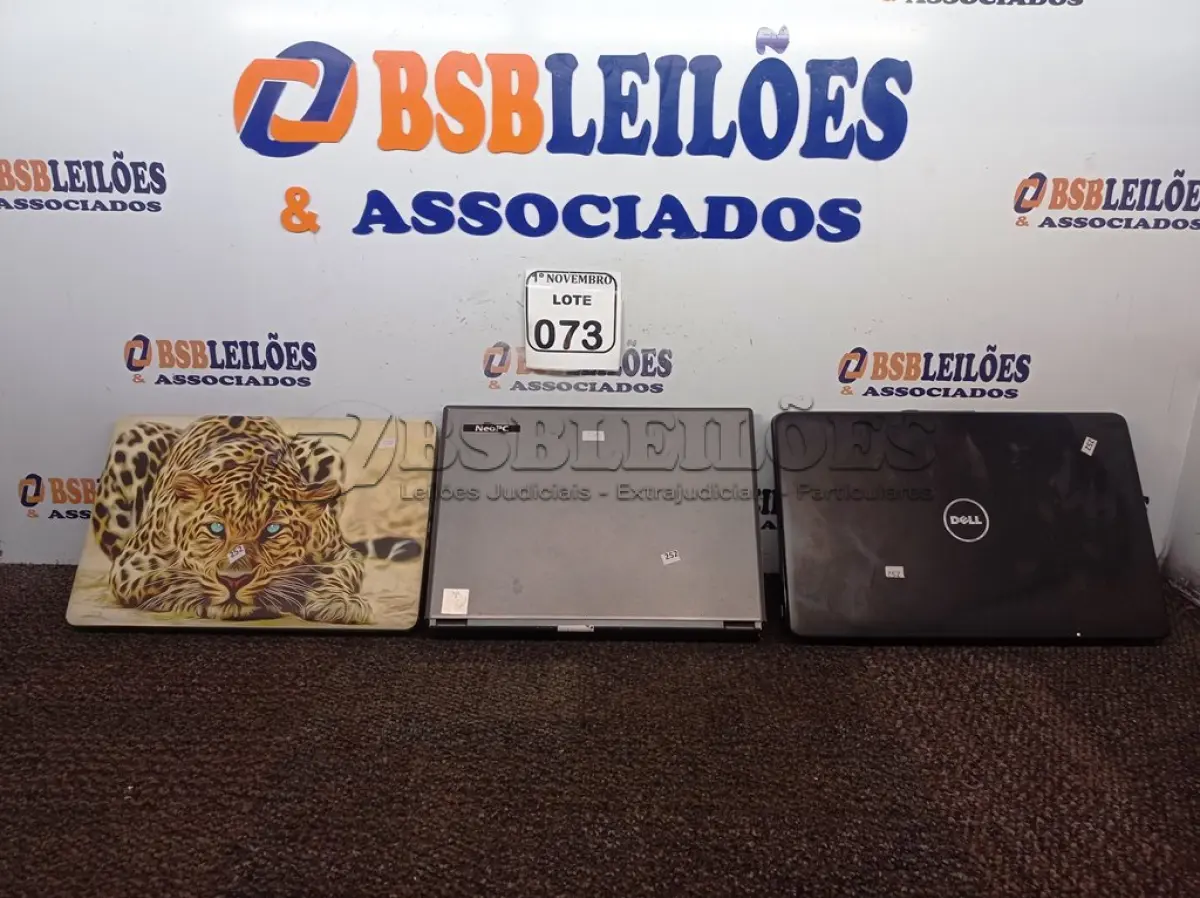 LOTE 073 - 03 NOTEBOOKS MARCAS E MODELOS DIVERSOS P/RETIRADA DE PEÇAS. (NO ESTADO) ATENÇÃO! FAZER A VISITAÇÃO ANTES DE ARREMATAR, NÃO SABEMOS SE FUNCIONA. LEILÃO NÃO TEM GARANTIA E NEM DEVOLUÇÃO, SUJEITO A POSSÍVEIS AVARIAS VISÍVEIS/OCULTAS E/OU AUSÊNCIA DE COMPONENTES.