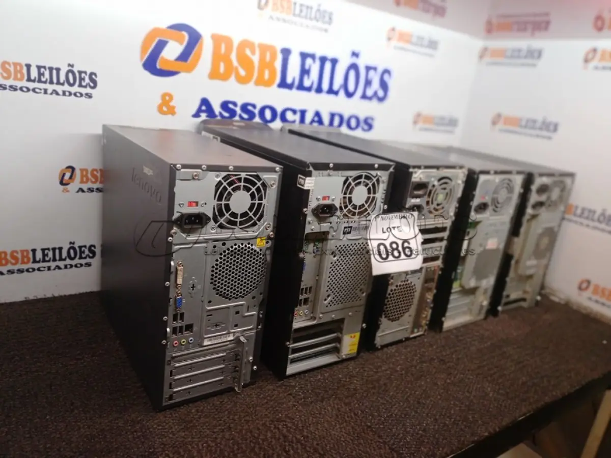 LOTE 086 - 05 CPU’S MARCAS E MODELOS DIVERSOS. (NO ESTADO) ATENÇÃO! FAZER A VISITAÇÃO ANTES DE ARREMATAR, NÃO SABEMOS SE FUNCIONA. LEILÃO NÃO TEM GARANTIA E NEM DEVOLUÇÃO, SUJEITO A POSSÍVEIS AVARIAS VISÍVEIS/OCULTAS E/OU AUSÊNCIA DE COMPONENTES.