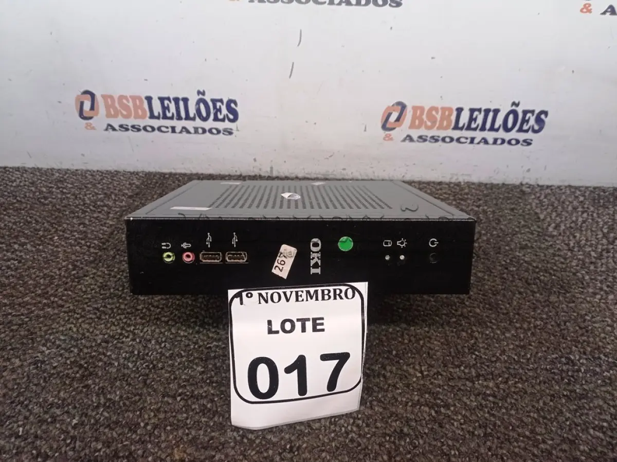 LOTE 017 - 01 MINI CPU MARCA OKI. (NO ESTADO) ATENÇÃO! FAZER A VISITAÇÃO ANTES DE ARREMATAR, NÃO SABEMOS SE FUNCIONA. LEILÃO NÃO TEM GARANTIA E NEM DEVOLUÇÃO, SUJEITO A POSSÍVEIS AVARIAS VISÍVEIS/OCULTAS E/OU AUSÊNCIA DE COMPONENTES.