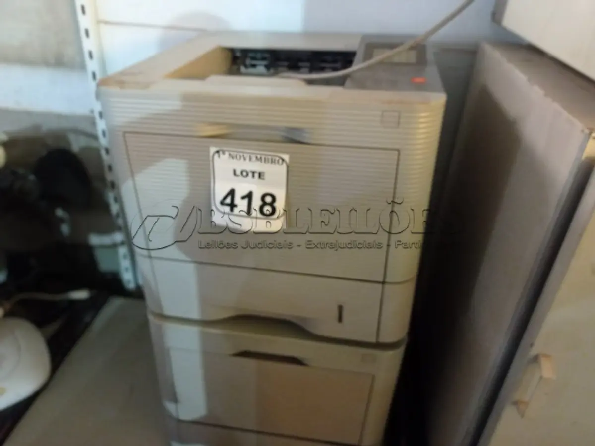 LOTE 418 - 02 IMPRESSORAS MARCA SAMSUNG MODELO ME4510. (NO ESTADO) ATENÇÃO! FAZER A VISITAÇÃO ANTES DE ARREMATAR, NÃO SABEMOS SE FUNCIONA. LEILÃO NÃO TEM GARANTIA E NEM DEVOLUÇÃO, SUJEITO A POSSÍVEIS AVARIAS VISÍVEIS/OCULTAS E/OU AUSÊNCIA DE COMPONENTES.