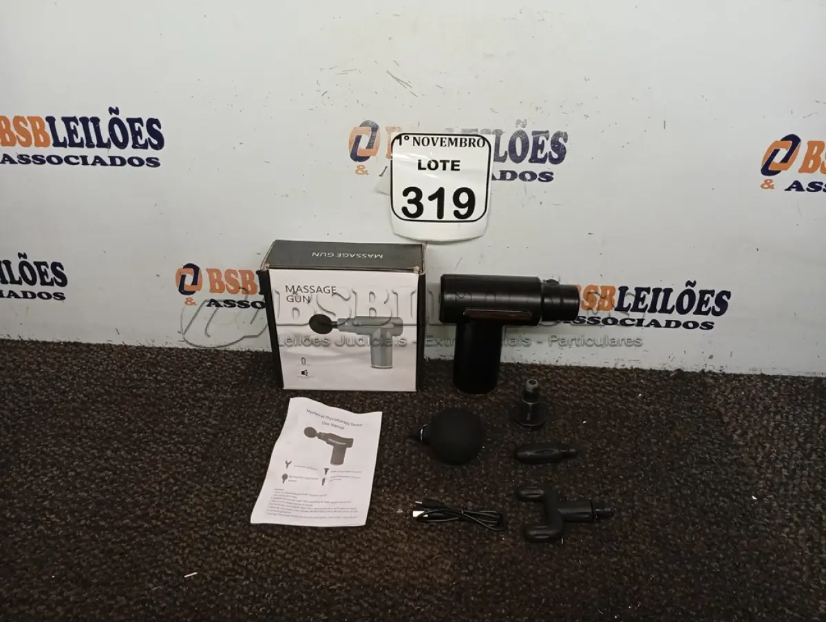 LOTE 319 - 01 PISTOLA MASSAGEADORA 25W. (NO ESTADO) ATENÇÃO! FAZER A VISITAÇÃO ANTES DE ARREMATAR, NÃO SABEMOS SE FUNCIONA. LEILÃO NÃO TEM GARANTIA E NEM DEVOLUÇÃO, SUJEITO A POSSÍVEIS AVARIAS VISÍVEIS/OCULTAS E/OU AUSÊNCIA DE COMPONENTES.