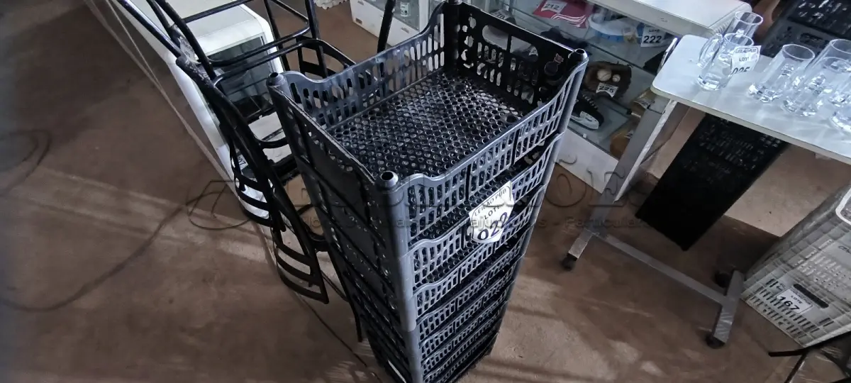 LOTE 022 - 10 CESTOS ORGANIZADORES EM PLÁSTICO NA COR PRETA. (NO ESTADO) ATENÇÃO! FAZER A VISITAÇÃO ANTES DE ARREMATAR, NÃO SABEMOS SE FUNCIONA. LEILÃO NÃO TEM GARANTIA E NEM DEVOLUÇÃO, SUJEITO A POSSÍVEIS AVARIAS VISÍVEIS/OCULTAS E/OU AUSÊNCIA DE COMPONENTES.