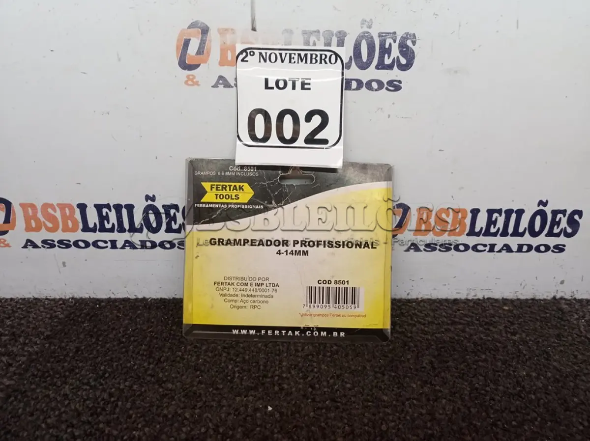 LOTE 002 - 01 GRAMPEADOR PROFISSIONAL 4-14MM (NOVO). (NO ESTADO) ATENÇÃO! FAZER A VISITAÇÃO ANTES DE ARREMATAR, NÃO SABEMOS SE FUNCIONA. LEILÃO NÃO TEM GARANTIA E NEM DEVOLUÇÃO, SUJEITO A POSSÍVEIS AVARIAS VISÍVEIS/OCULTAS E/OU AUSÊNCIA DE COMPONENTES.