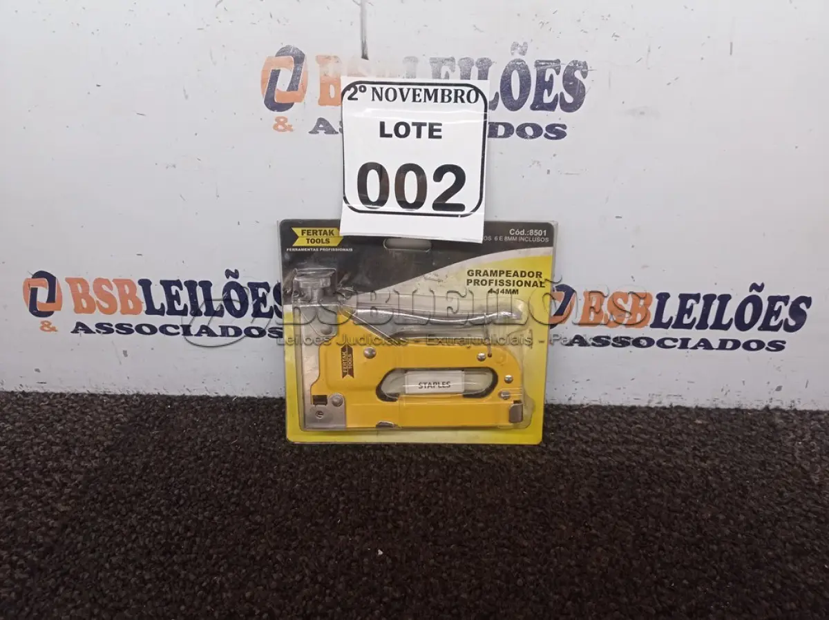 LOTE 002 - 01 GRAMPEADOR PROFISSIONAL 4-14MM (NOVO). (NO ESTADO) ATENÇÃO! FAZER A VISITAÇÃO ANTES DE ARREMATAR, NÃO SABEMOS SE FUNCIONA. LEILÃO NÃO TEM GARANTIA E NEM DEVOLUÇÃO, SUJEITO A POSSÍVEIS AVARIAS VISÍVEIS/OCULTAS E/OU AUSÊNCIA DE COMPONENTES.