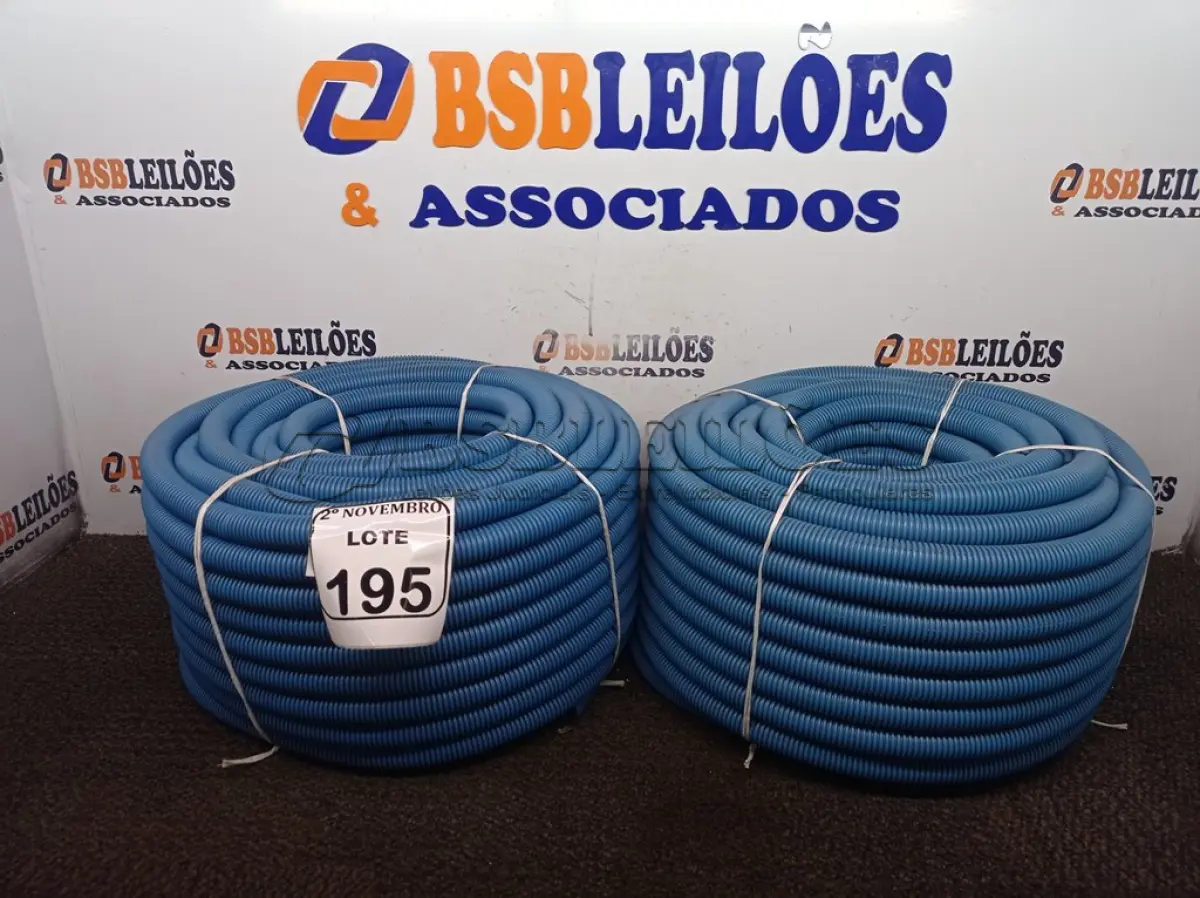 LOTE 195 - 02 ROLOS ELETRODUTOS CORRUGADOS(NOVO). (NO ESTADO) ATENÇÃO! FAZER A VISITAÇÃO ANTES DE ARREMATAR, NÃO SABEMOS SE FUNCIONA. LEILÃO NÃO TEM GARANTIA E NEM DEVOLUÇÃO, SUJEITO A POSSÍVEIS AVARIAS VISÍVEIS/OCULTAS E/OU AUSÊNCIA DE COMPONENTES.