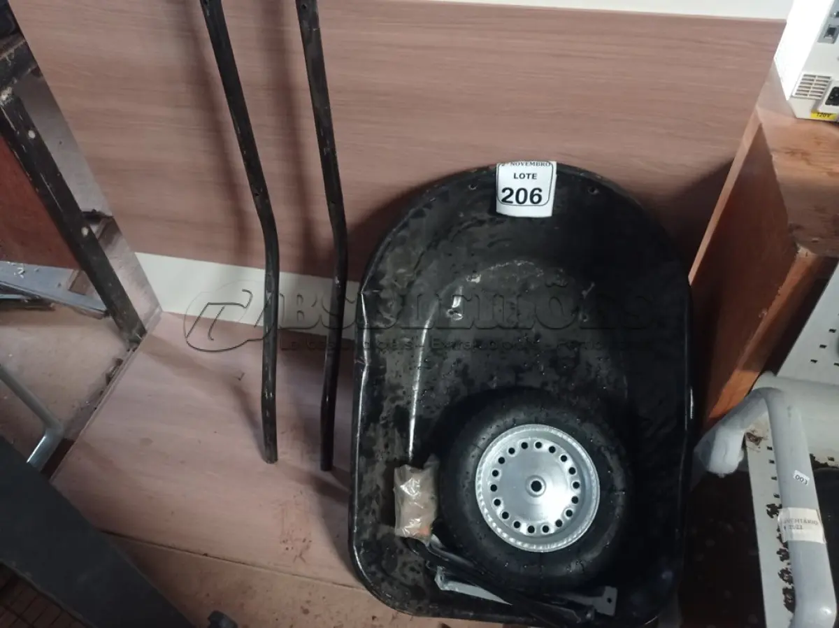 LOTE 206 - 01 CARRINHO DE MÃO(NOVO). (NO ESTADO) ATENÇÃO! FAZER A VISITAÇÃO ANTES DE ARREMATAR, NÃO SABEMOS SE FUNCIONA. LEILÃO NÃO TEM GARANTIA E NEM DEVOLUÇÃO, SUJEITO A POSSÍVEIS AVARIAS VISÍVEIS/OCULTAS E/OU AUSÊNCIA DE COMPONENTES.