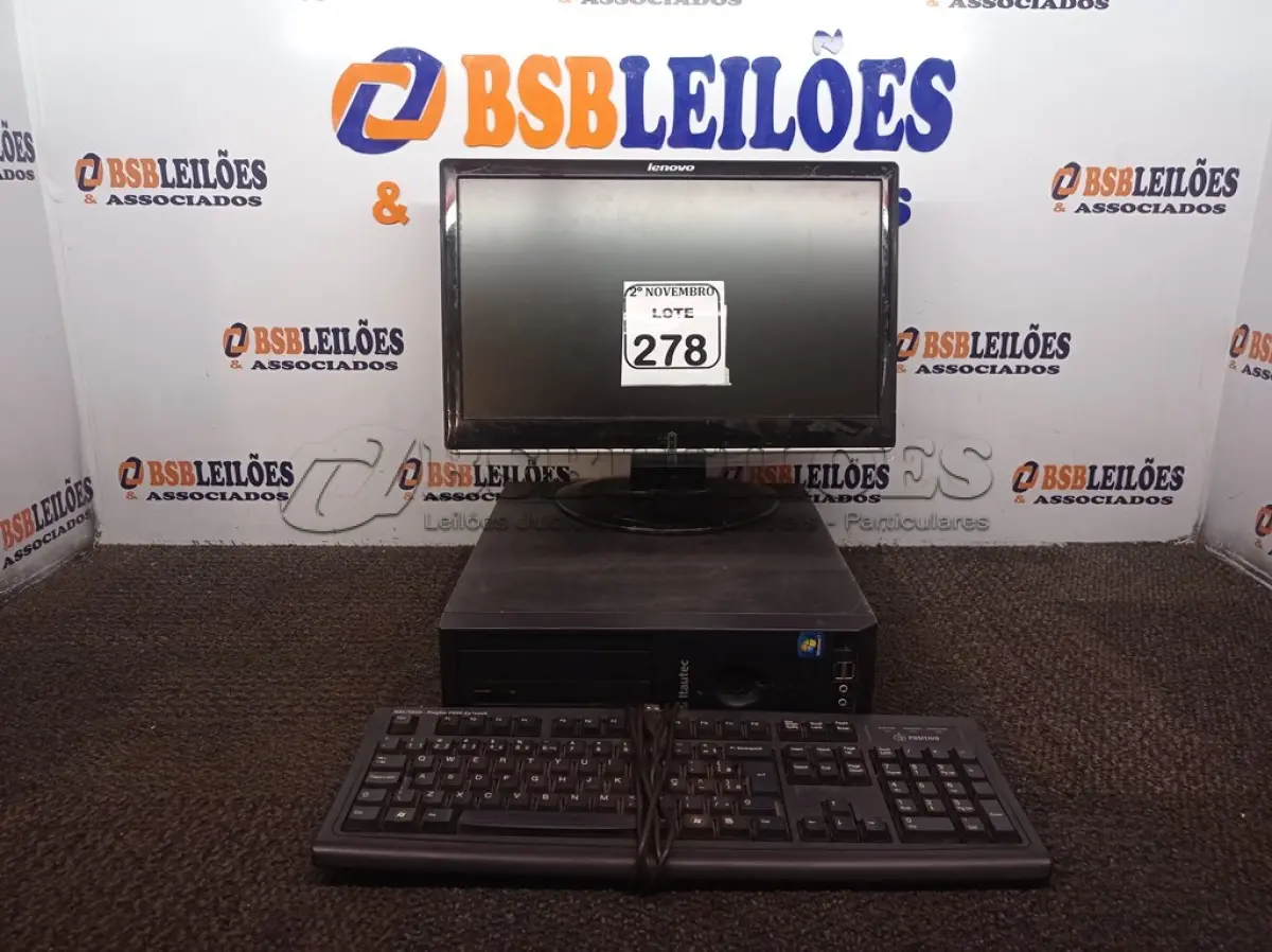 LOTE 278 - 01 CPU MARCA ITAUTEC, 01 MONITOR MARCA LENOVO E 01 TECLADO. (NO ESTADO) ATENÇÃO! FAZER A VISITAÇÃO ANTES DE ARREMATAR, NÃO SABEMOS SE FUNCIONA. LEILÃO NÃO TEM GARANTIA E NEM DEVOLUÇÃO, SUJEITO A POSSÍVEIS AVARIAS VISÍVEIS/OCULTAS E/OU AUSÊNCIA DE COMPONENTES.