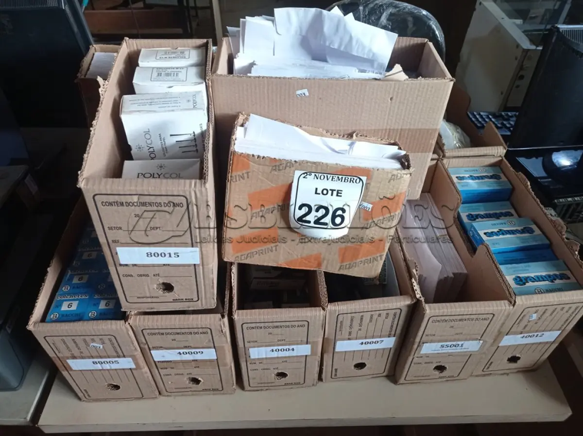LOTE 226 - O1 LOTE C/MATERIAIS P/ESCRITÓRIO DIVERSOS(NOVO). (NO ESTADO) ATENÇÃO! FAZER A VISITAÇÃO ANTES DE ARREMATAR, NÃO SABEMOS SE FUNCIONA. LEILÃO NÃO TEM GARANTIA E NEM DEVOLUÇÃO, SUJEITO A POSSÍVEIS AVARIAS VISÍVEIS/OCULTAS E/OU AUSÊNCIA DE COMPONENTES.